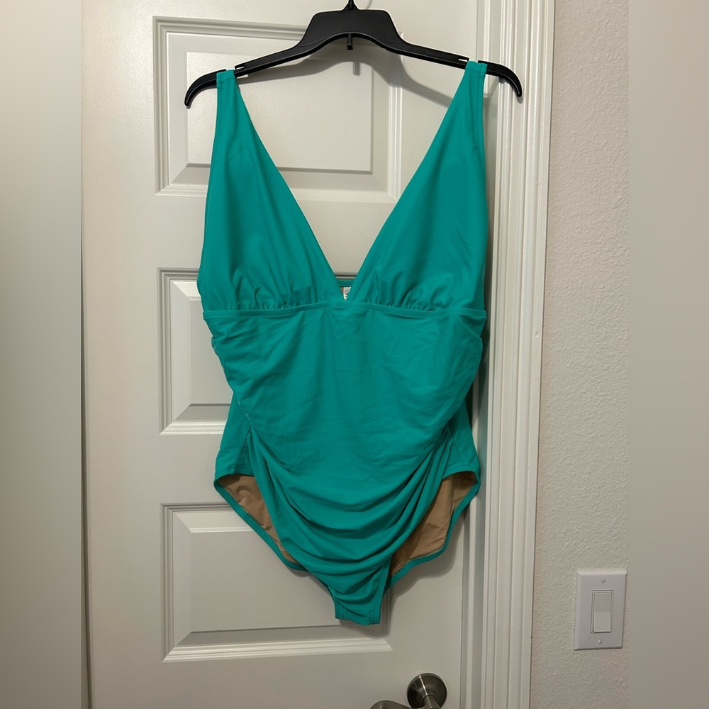NWT J Crew aqua one piece.